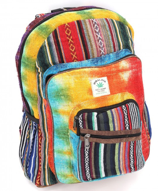 Hemp and Nepal Detailed Tie Dye Backpack - Large – Sunshine  display picture 1