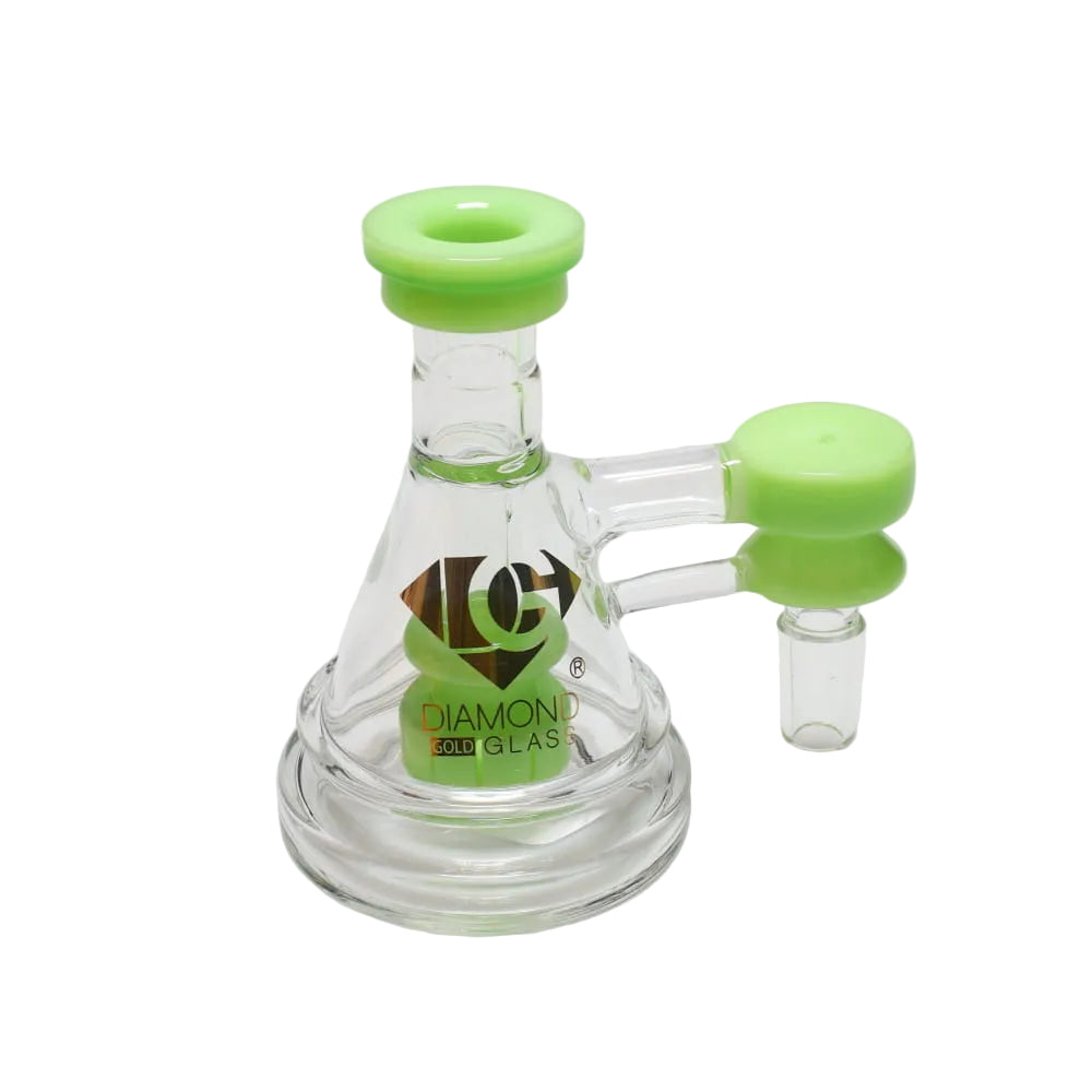 Diamond Glass 14mm 90° Color Rim Pyramid Tire Perc Ash Catcher