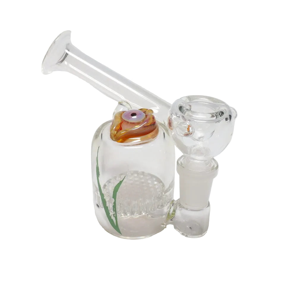 Diamond Glass Baby Eyeball Honeycomb Perc Bubbler