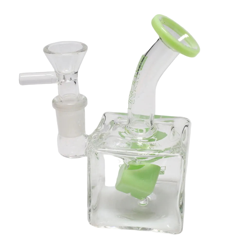 Diamond Glass Mini Color Rim Cube Banger Hanger - Assorted Perc