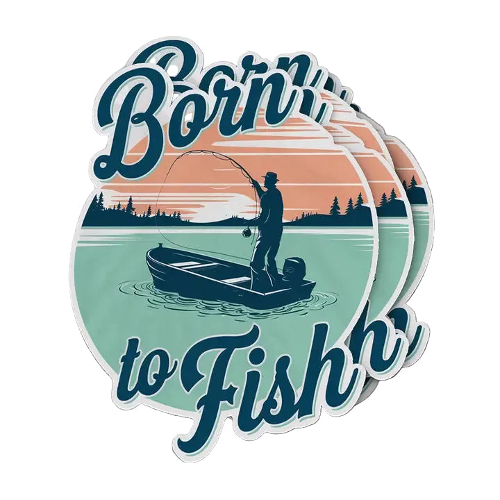 Born to Fish Sticker - 2"