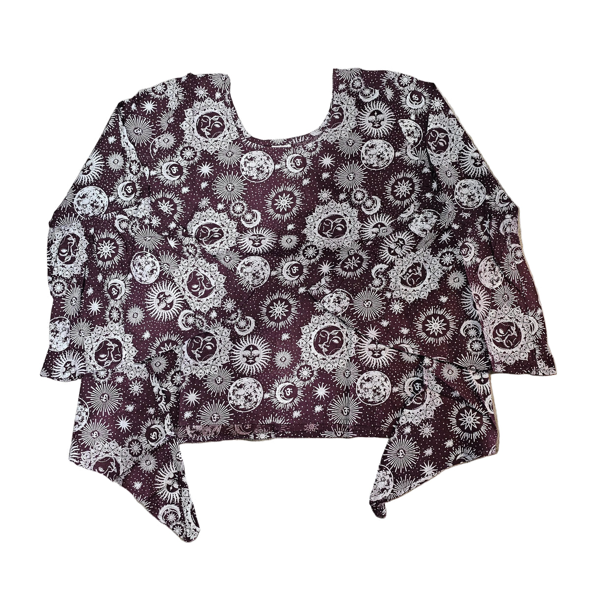 Sun and Moon Celestial Print Fairy Cut Blouse
