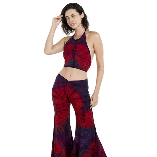 Tie Dye Tie Around Halter Crop Top in Assorted Colors