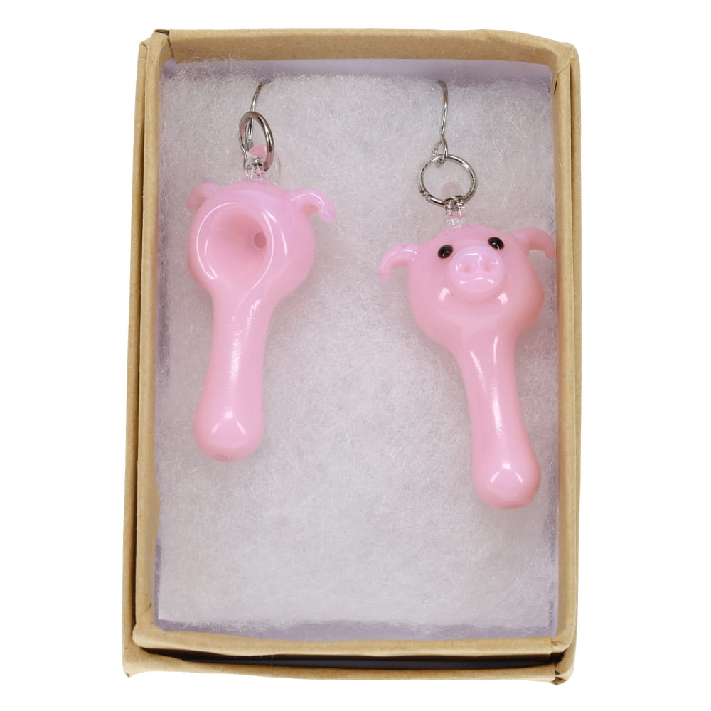 Sugar Mattys Glass Piggie Spoon Earrings