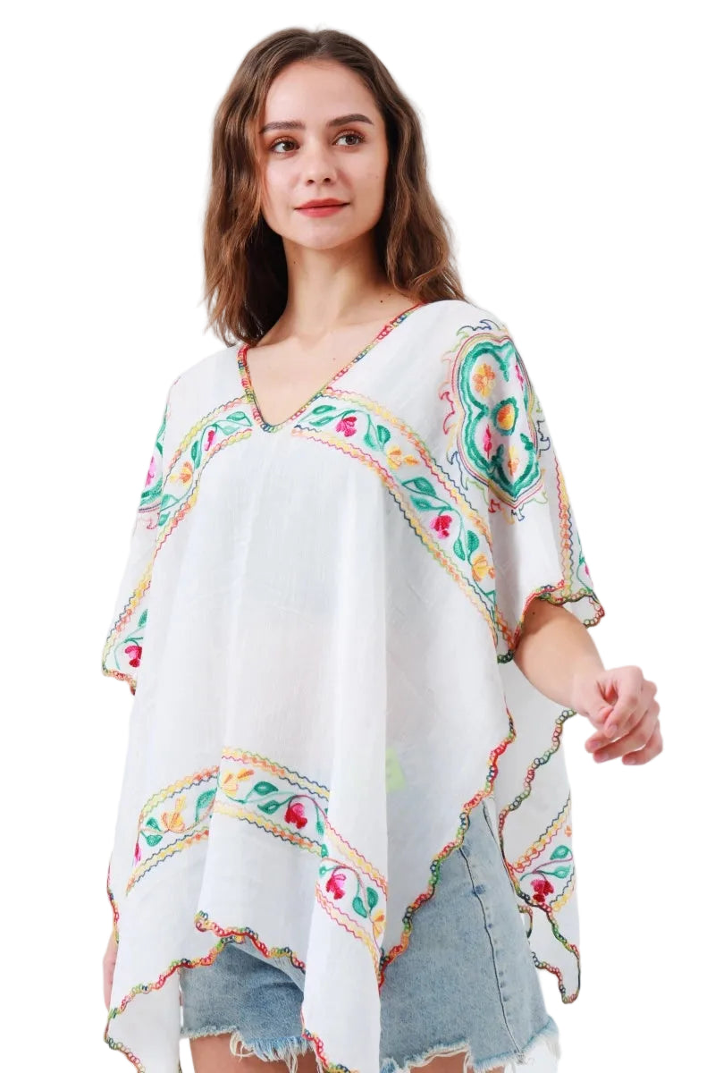 Reversible Geometric Kimono in White
