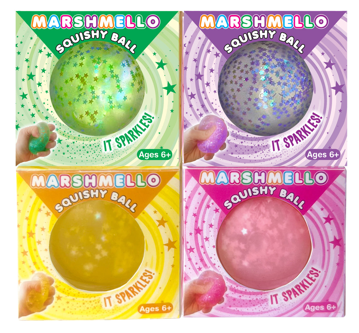 Marshmello Sparkle Squishy Ball