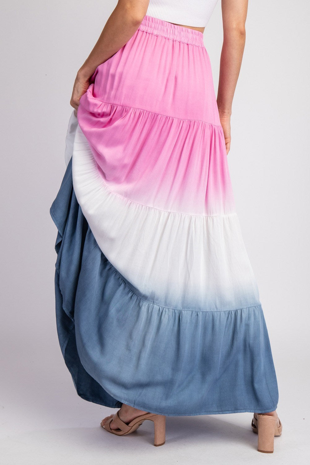 Terra Ombre Draped Skirt Set