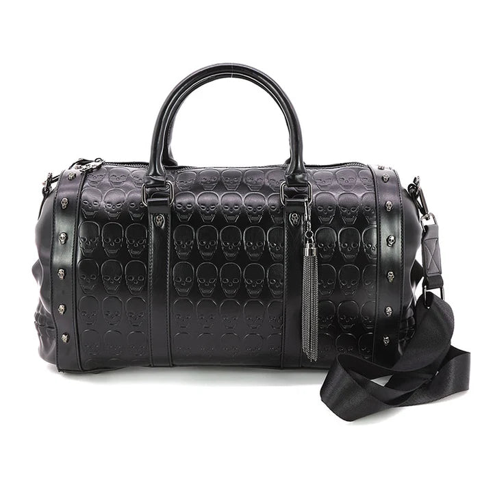 Embossed 3D Molded Skull Duffel Bag