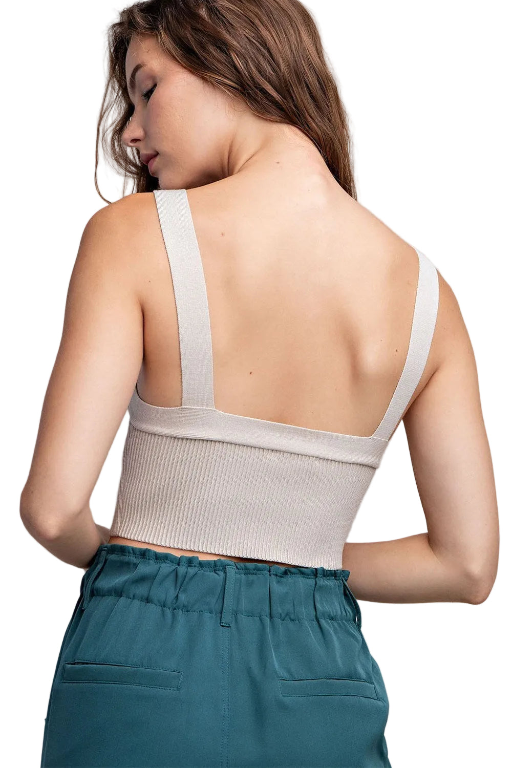 Crop Tank Top in Oatmeal