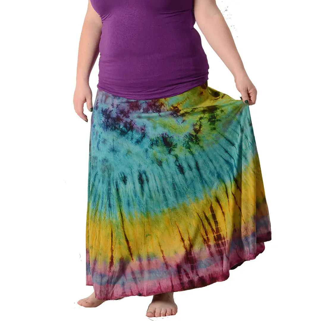 Starlight Tie Dye Long Free Flow Skirt