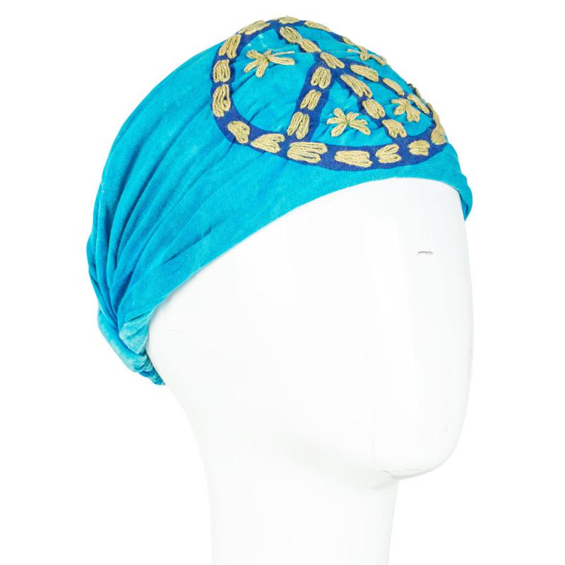 Peace Sign Embroidered Headband - Assorted Colors