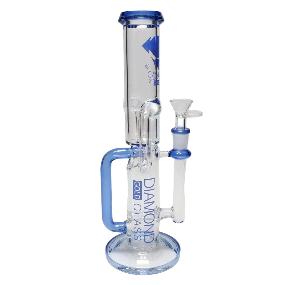 Diamond Glass 12" Color Rim Upright Inline Recycler