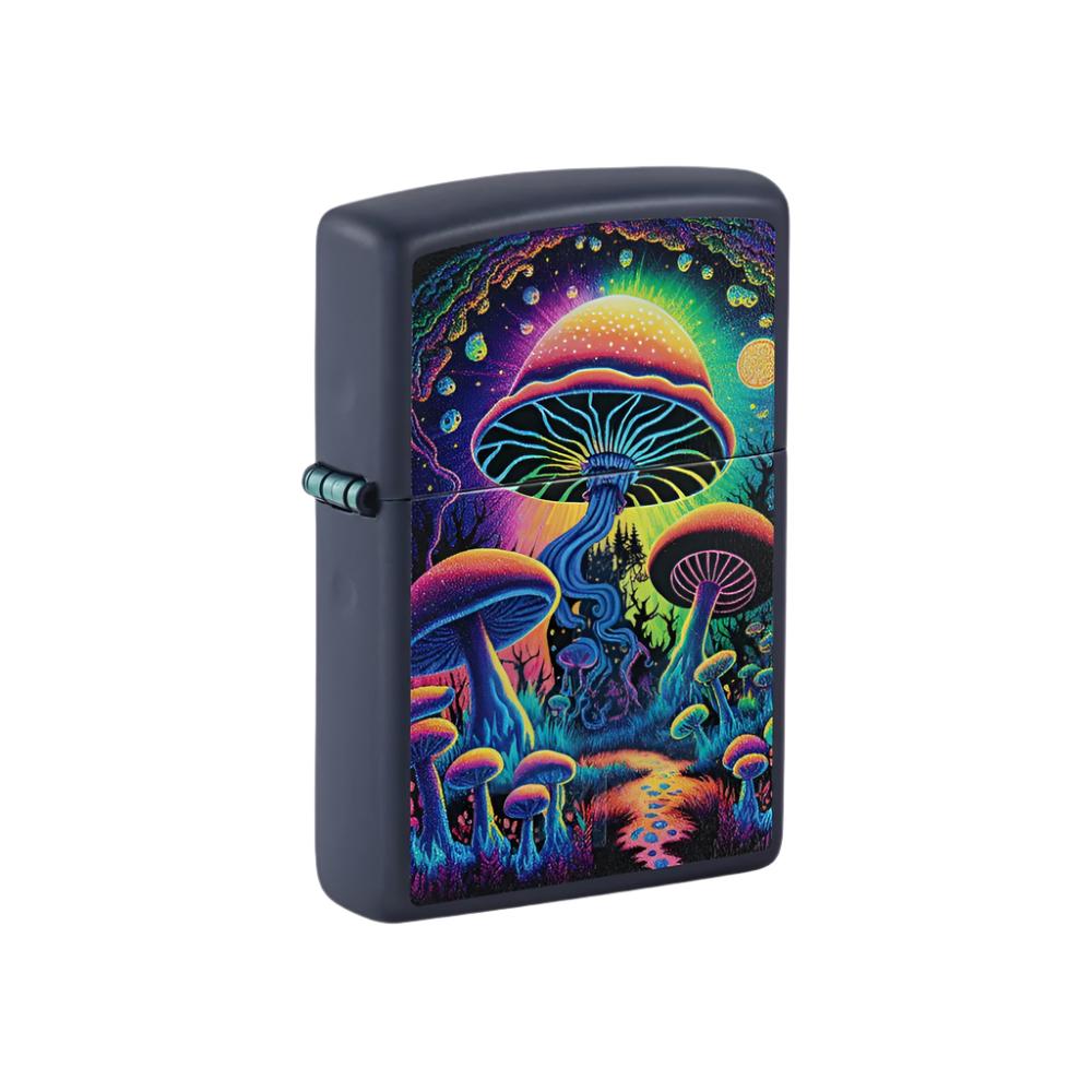 Zippo Lighter Mushrooms & Weed Leaf Black Light