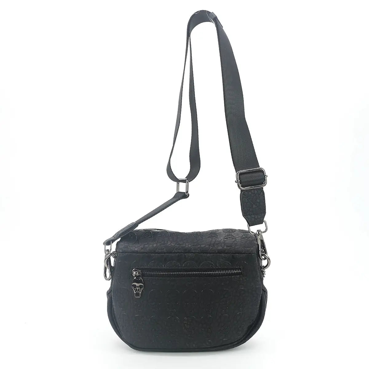 Embossed Skull Chain Shoulder Bag