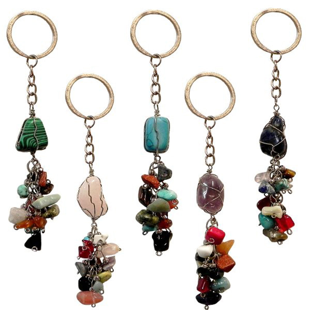 Agate Chip Stone Keychain