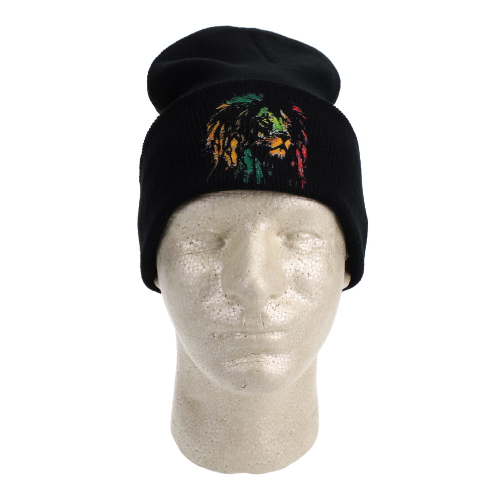 Rasta Lion Black Beanie