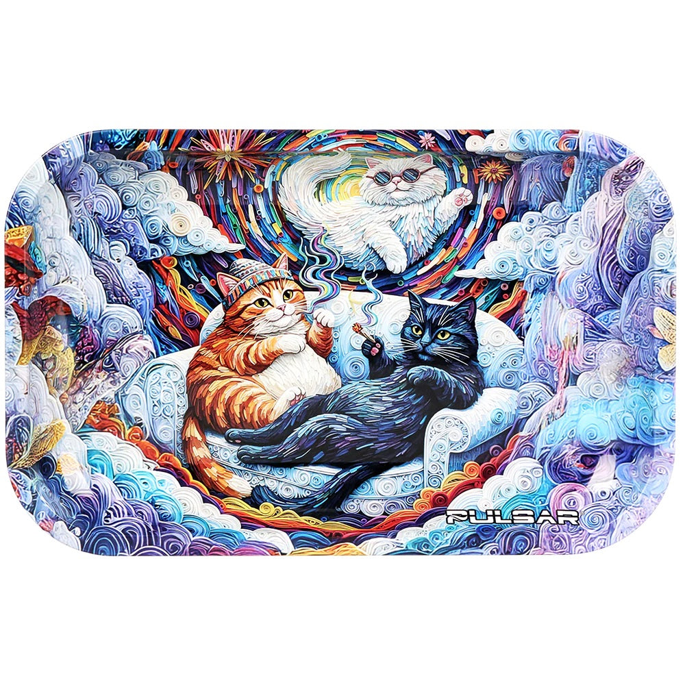 Pulsar Medium Metal Rolling Tray - Couch Cats