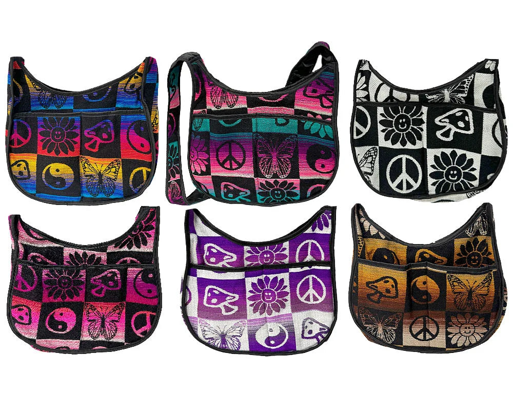 Hippie Assorted Ecuadorian Moon Shaped Messenger Bag