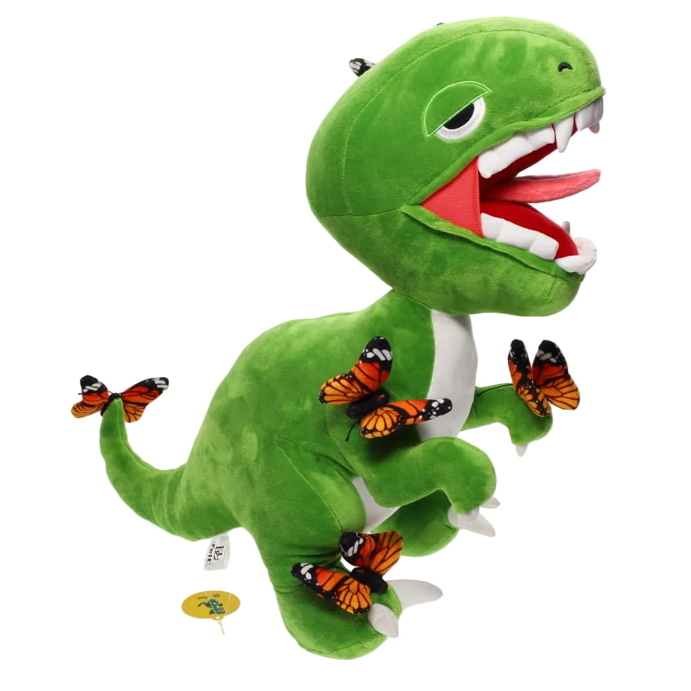 Elbo Glass x Felt Green Raptor Plush - 24"