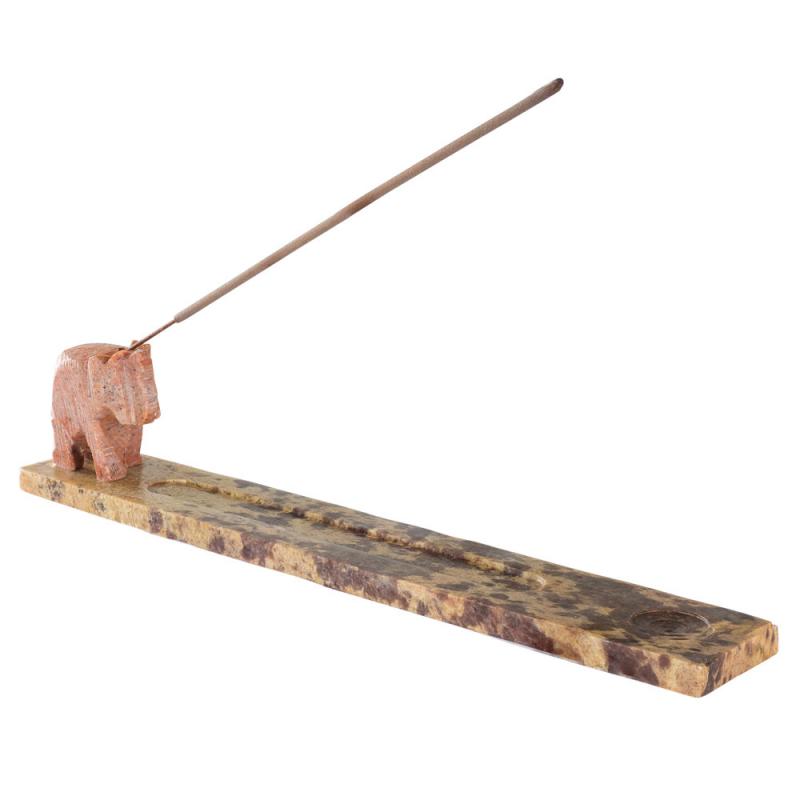 Elephant Head Soapstone Incense Burner