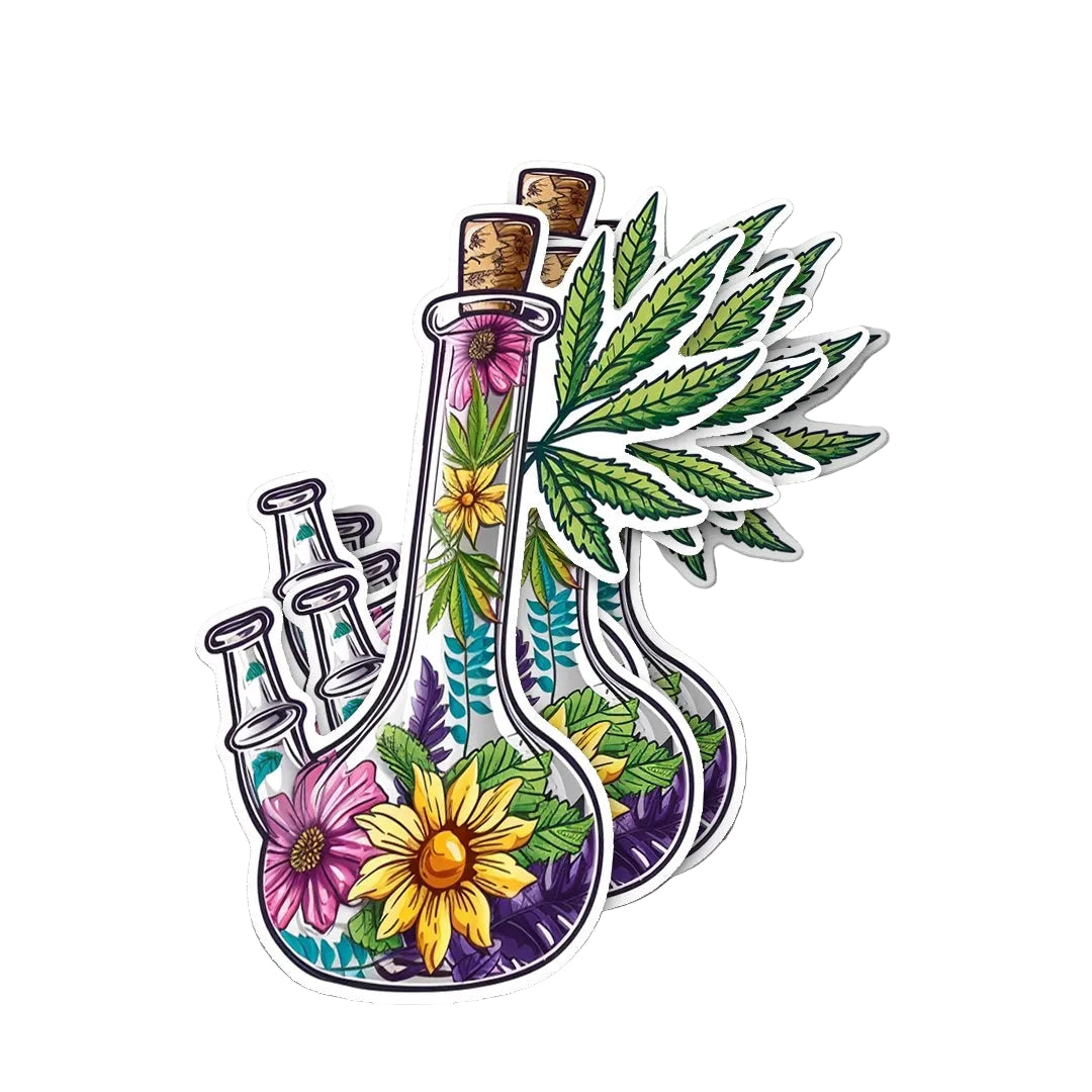 Blooming Bong Floral Sticker - 2"