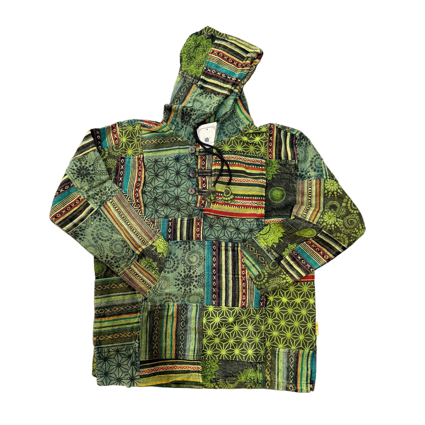 Handwoven Gheri Cotton Patchwork Hoodie