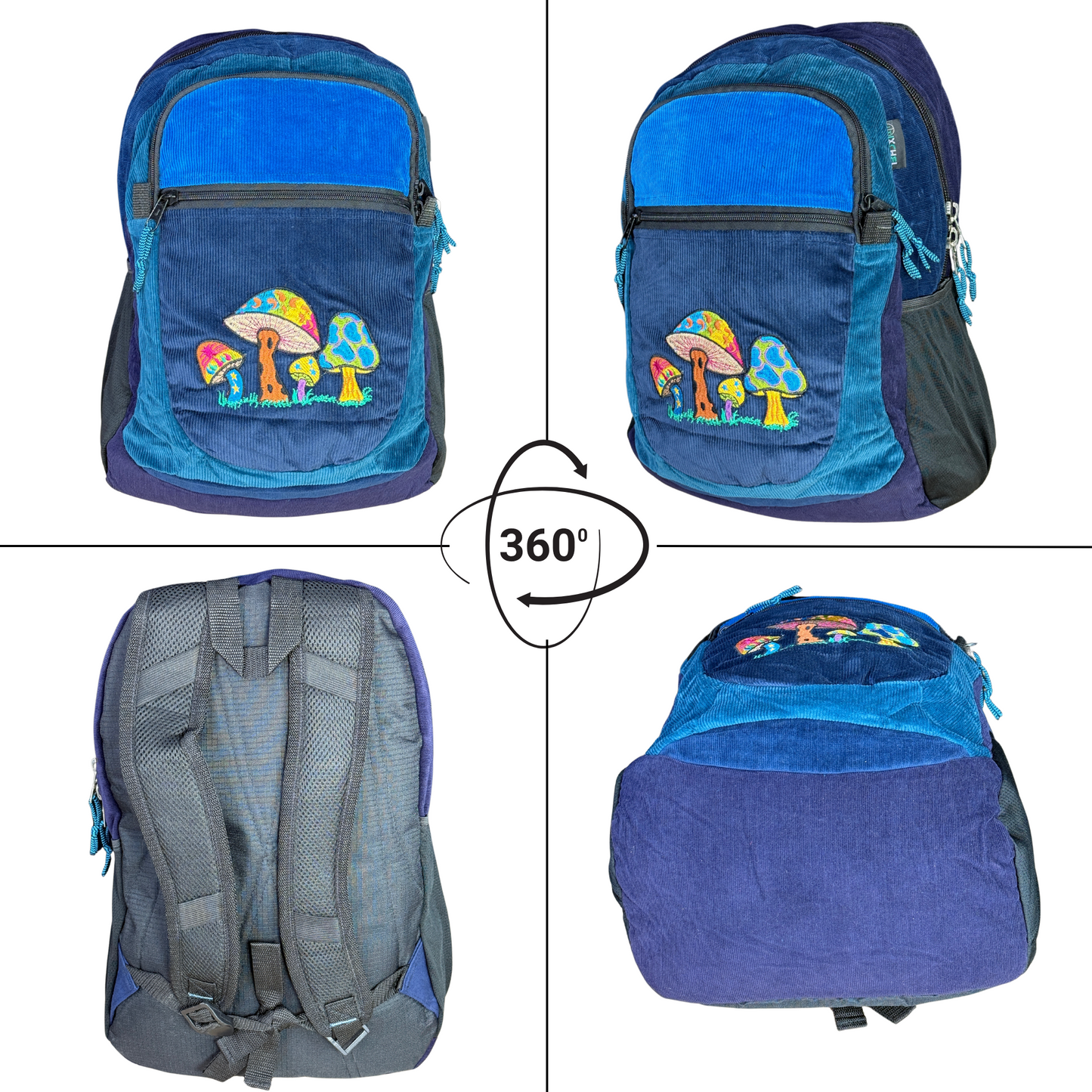 Big Corduroy Daypack with Mushrooms