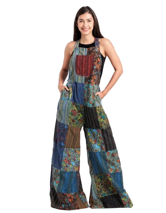 Mushroom Patchwork Overalls