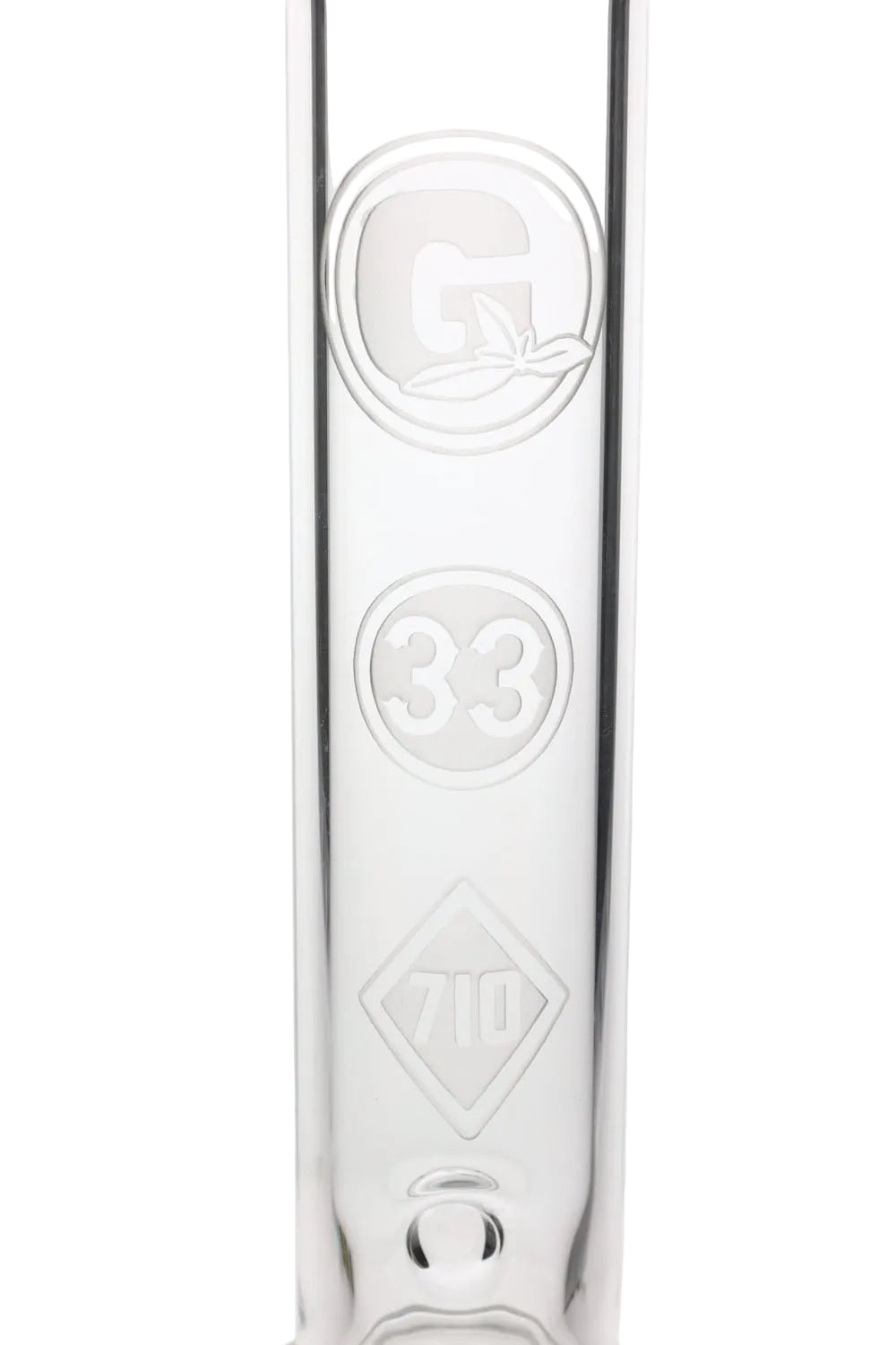 Governmint Glass x D Wreck Clear Sandblast V Twin Perc Water Pipe