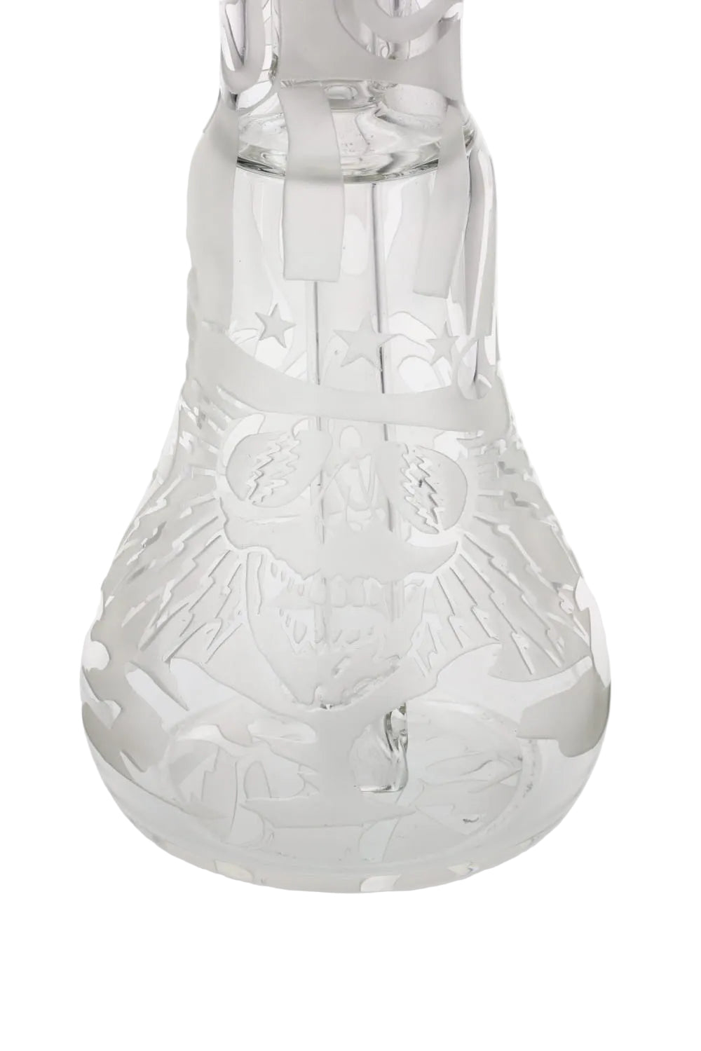 Governmint Glass x Liberty Clear Bubble Base Water Pipe - Grateful Dead Uncle Sam "Our Own" Sandblast