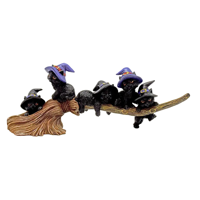 Magical Cats On Broom