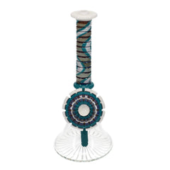 P.A. Jay Glass White & Turquoise Worked Beaker