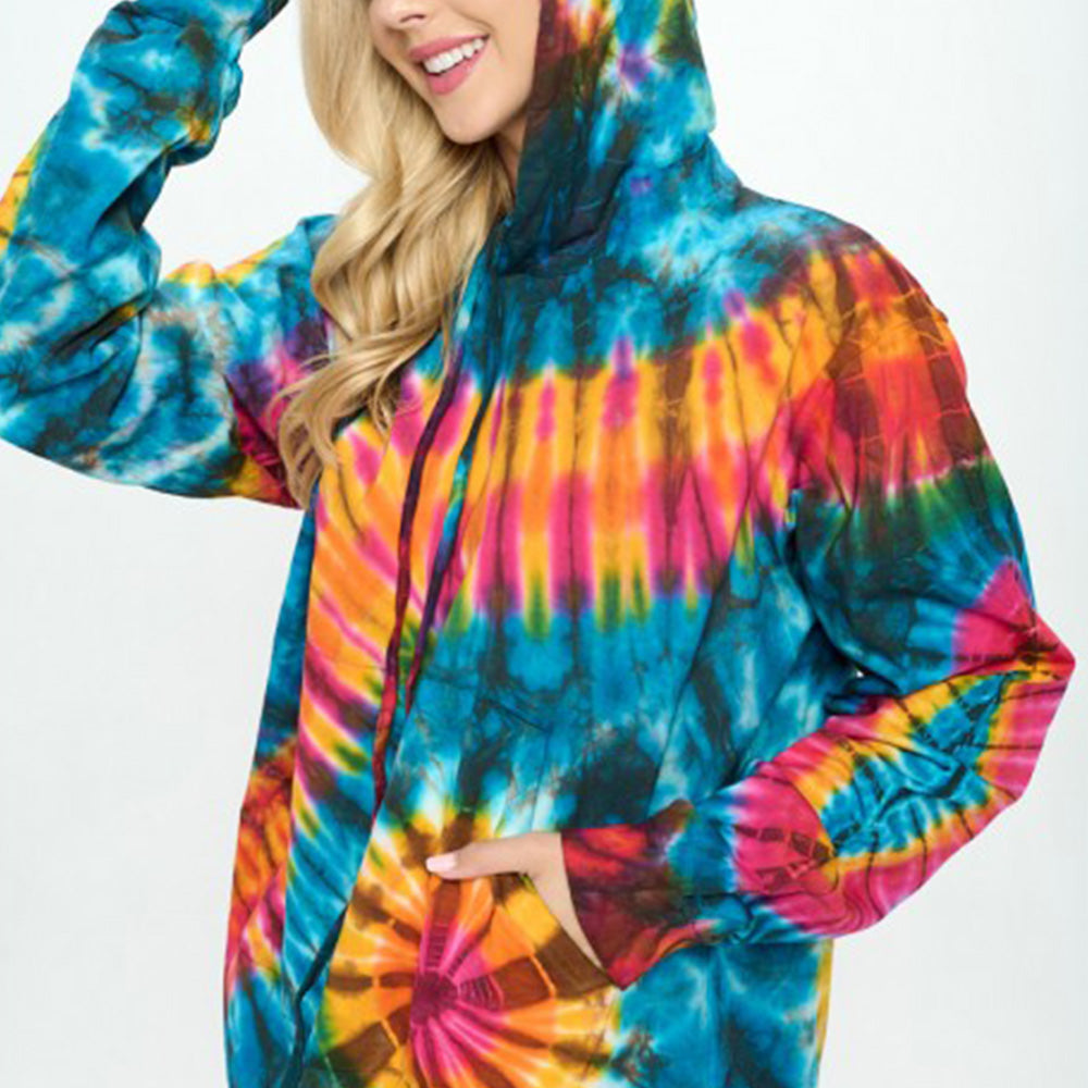 Womens pastel discount tie dye hoodie