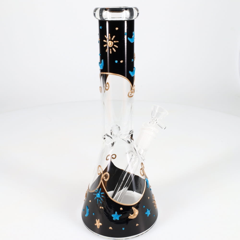 Starry Night Clay Decal Glass Beaker - 10"