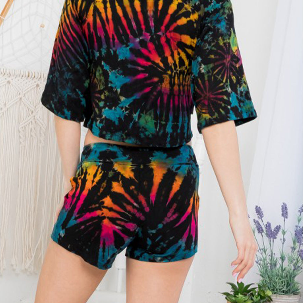 Tie Dye Shorts With Side Pockets