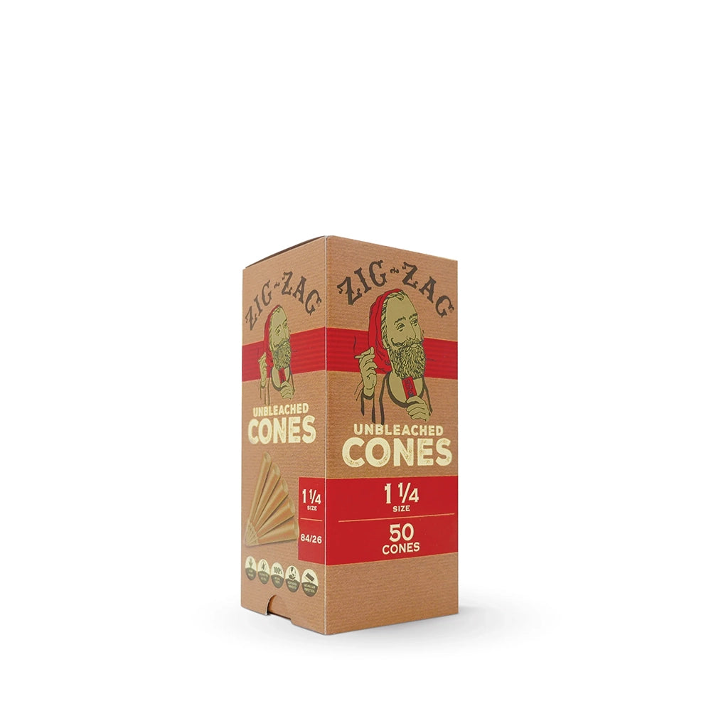 Zig Zag Unbleached 1 1/4 Cones - 50 pack