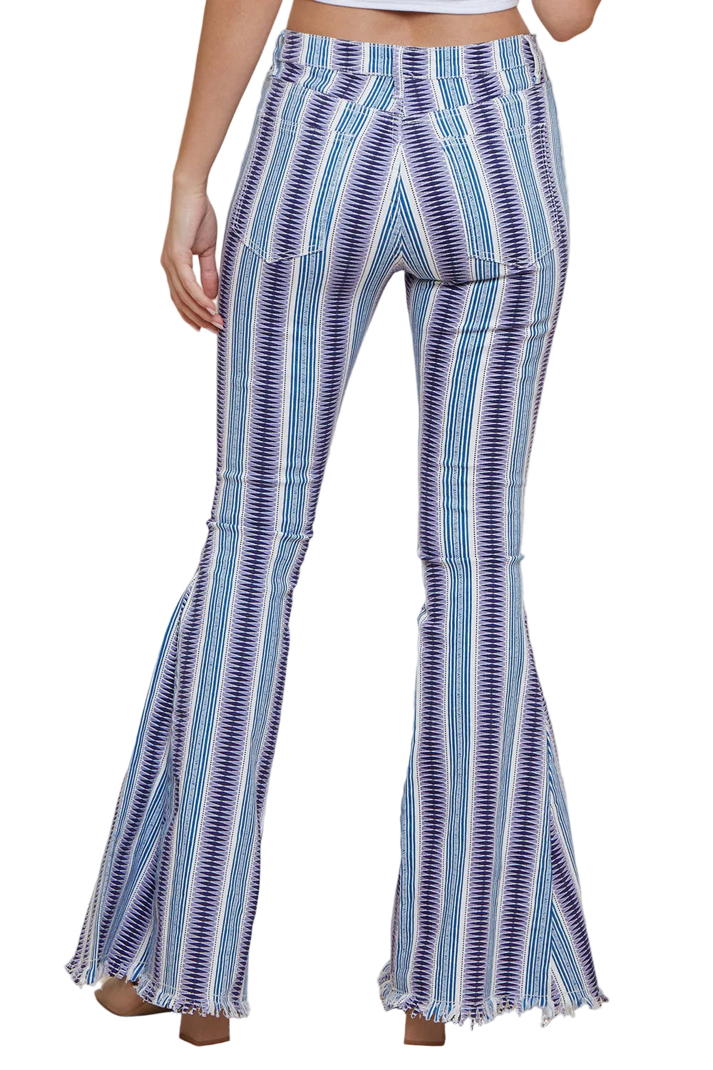 Western Aztec Print Bell Bottom Pants