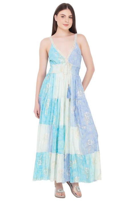 Pastel Tiered Maxi Dress in Assorted Colors