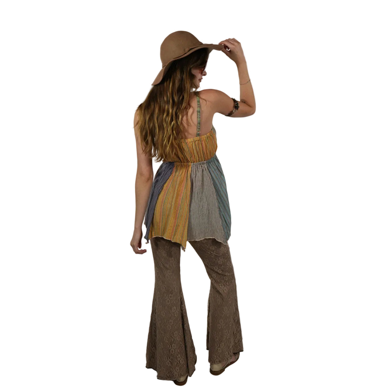 Hey Jude Patchwork Fairy Top in Tan