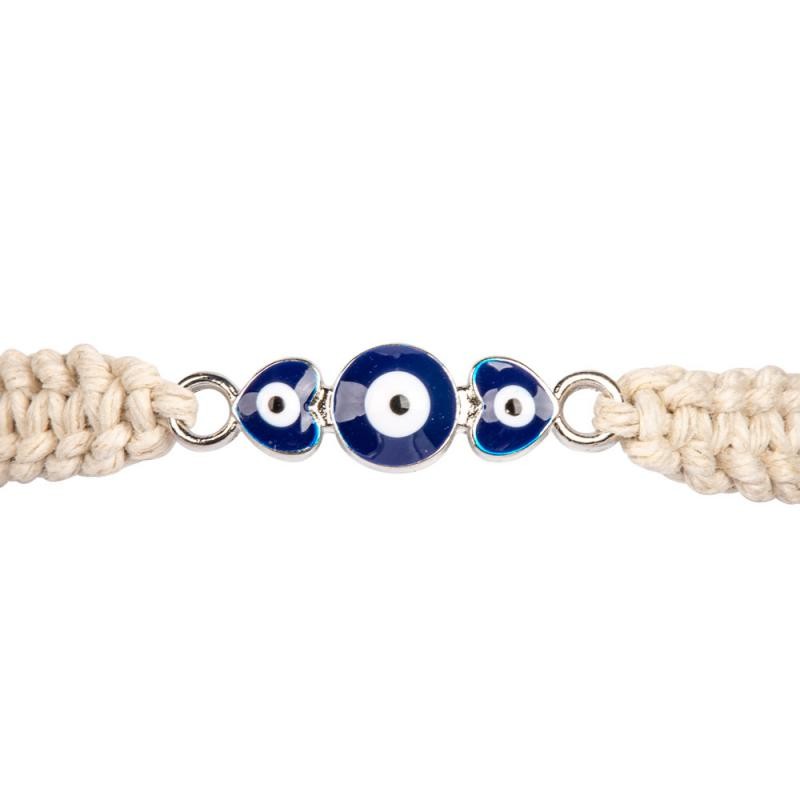 Triple Evil Eye Hemp Bracelet