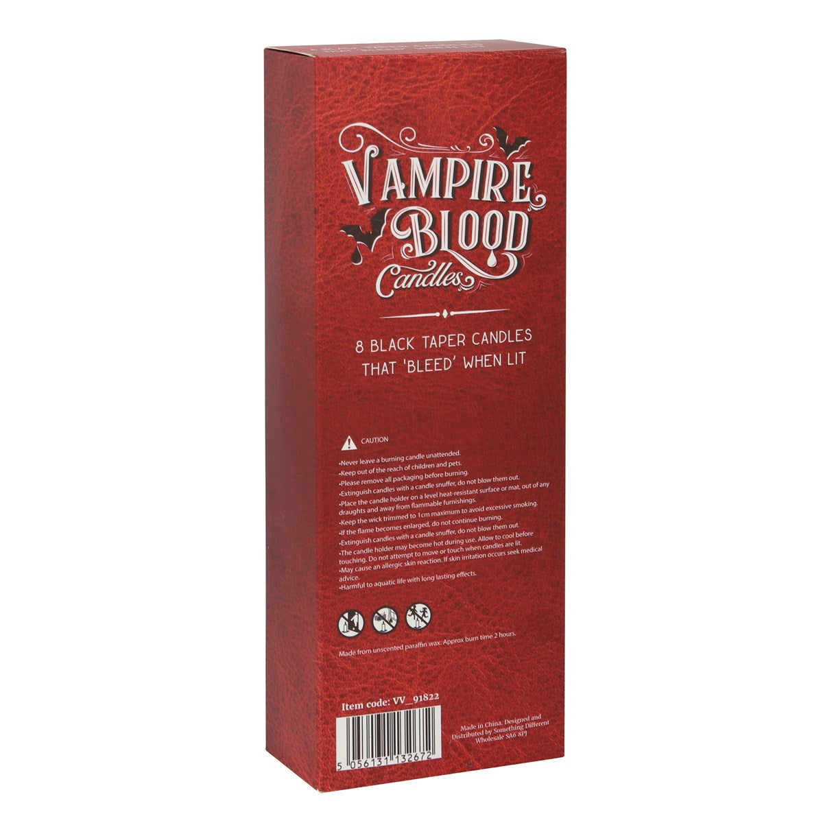Vampire Blood Taper Candles – Set of 8 Black Candles That Bleed Red Wax