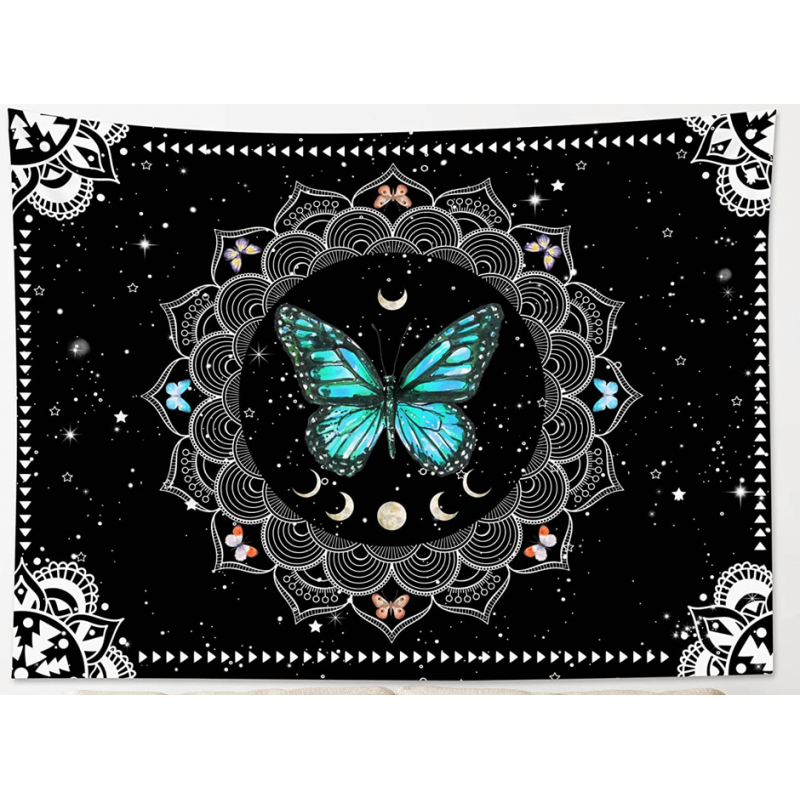Celestial Butterfly Mandala Tapestry