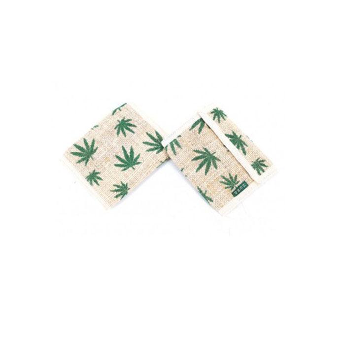 Cannabis Leaf Print Trifold Hemp Wallet