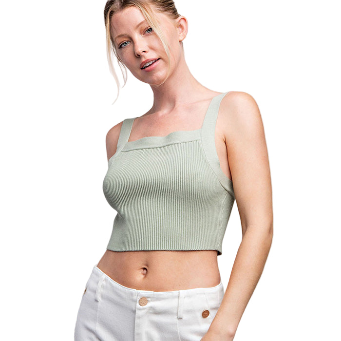 Crop Tank Top in Sage