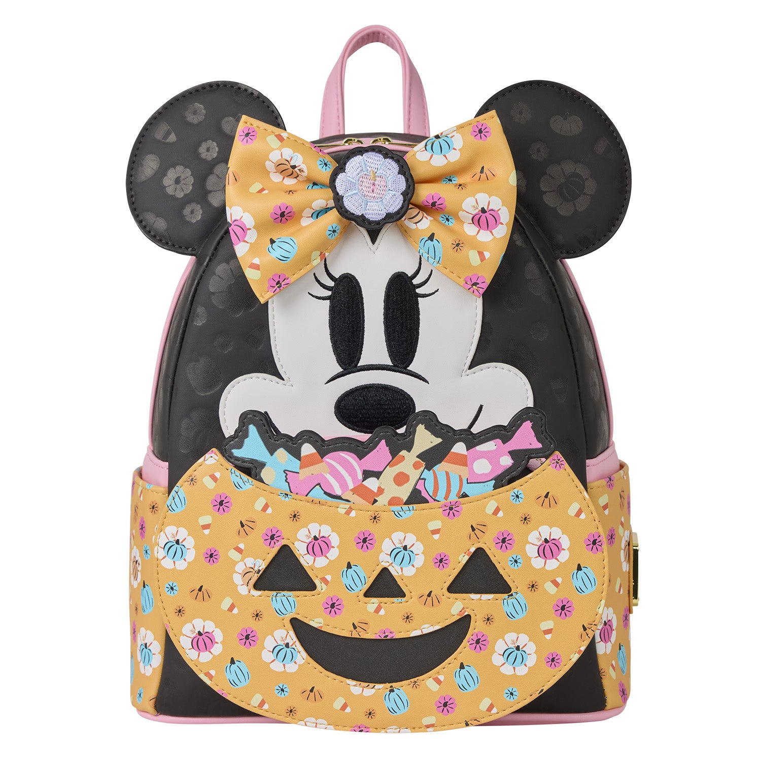 cute disney mini backpack Loungefly Minnie Mouse Cosplay Floral Pumpkin Glow Mini Backpack