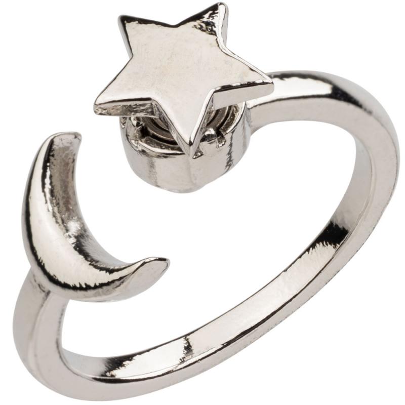 Moon and Star Spin Ring