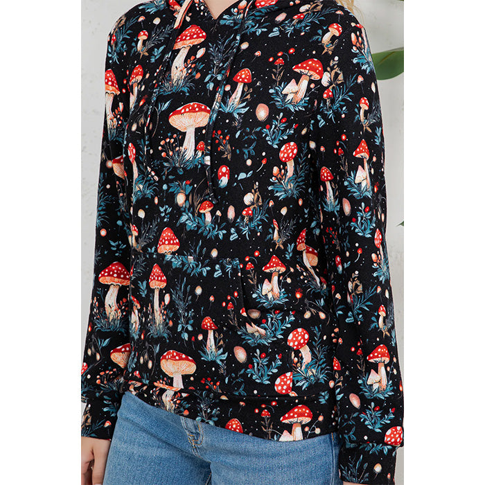 Garden of Mushrooms Print Ladies Pullover