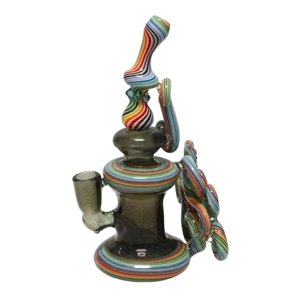 Haha Glass Rainbow Multi Section Curly Bubbler