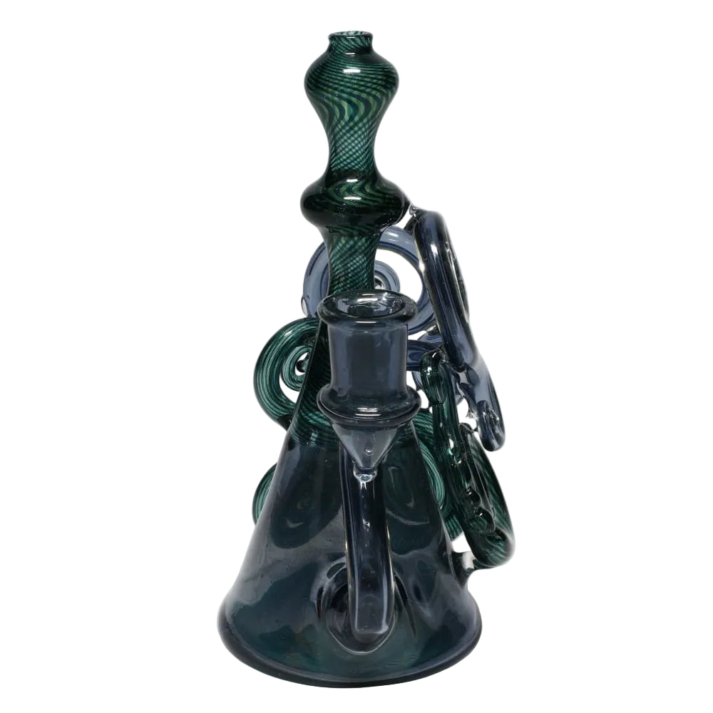 Haha Glass Dark Amethyst & Green Money Bubbler SALE