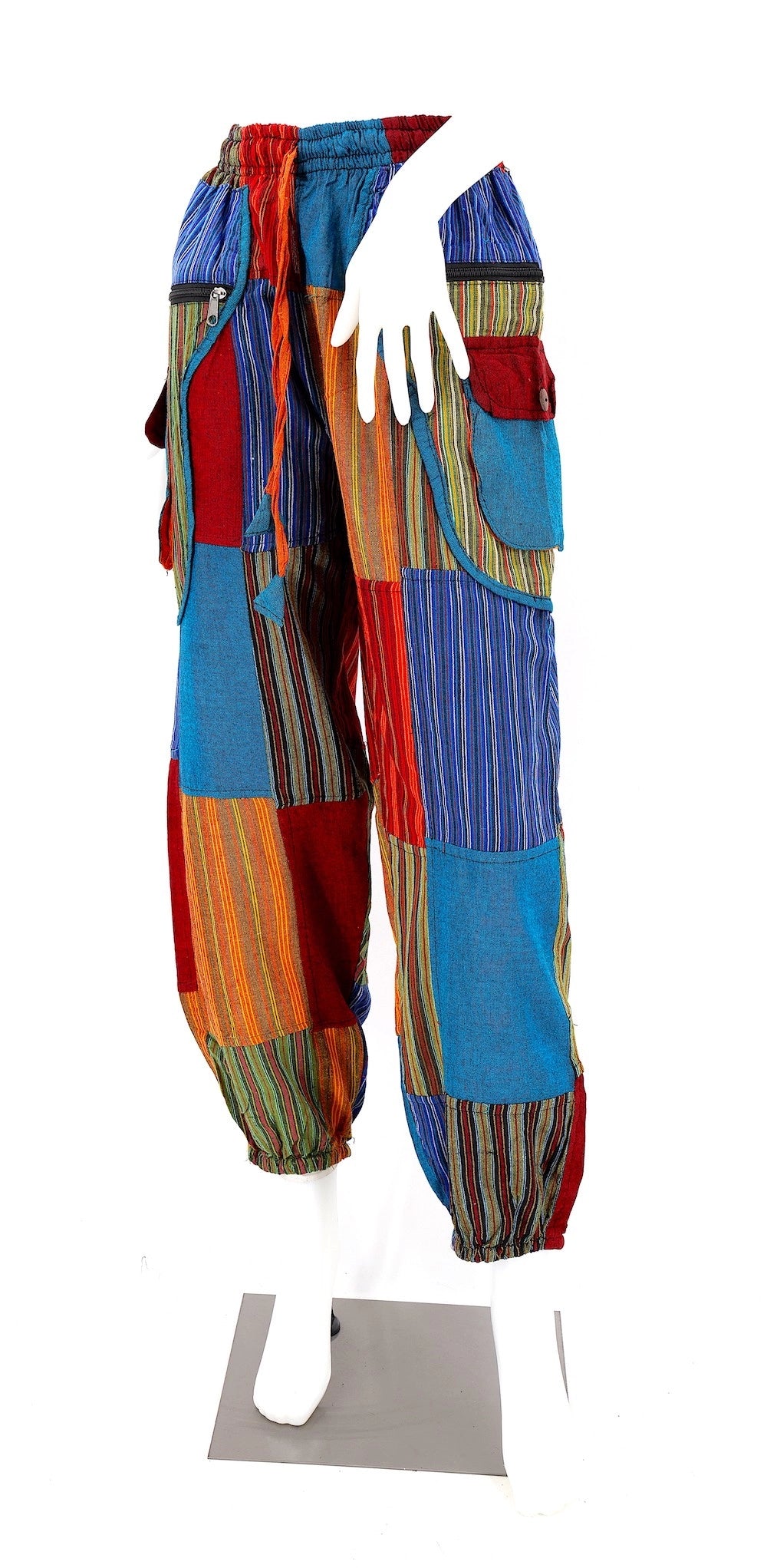 Striped Handwoven Cotton Patchwork Pants - Assorted Colors